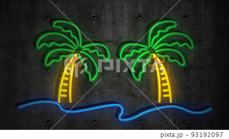 ネオン管（本物）ヨットとヤシの木 ネオン管（本物）ヨットとヤシの木