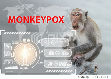 Symptom monkeypox cell with wild monkey animal MPXV virus Symptom monkeypox cell with wild monkey animal MPXV virus 93194081