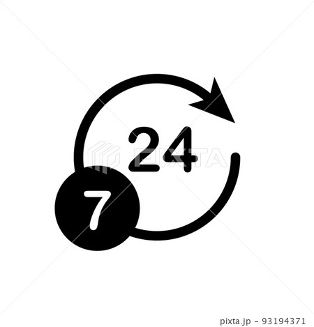 Illustration Vector Graphic of 24/7 label icon 93194371