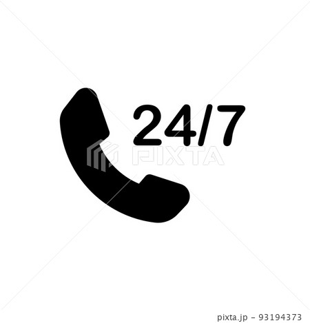 Illustration Vector Graphic of 24/7 label icon 93194373
