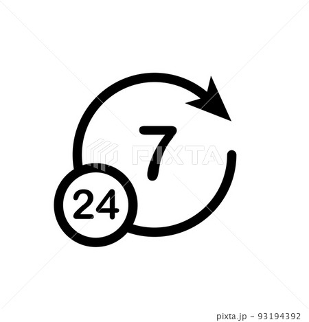 Illustration Vector Graphic of 24/7 label icon Illustration Vector Graphic of 24/7 label icon 93194392