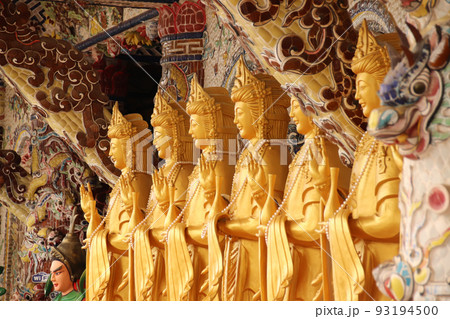 Numerous golden buddhist statues inside Linh Phuoc Pagoda in Da lat City, Vietnam Numerous golden buddhist statues inside Linh Phuoc Pagoda in Da lat City, Vietnam 93194500