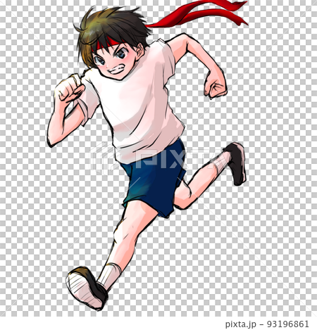 運動会で走る少年 運動会で走る少年 93196861