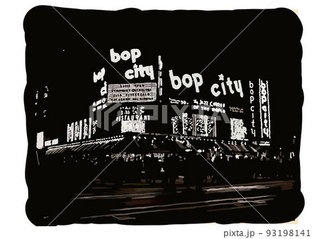 ジャズクラブ、bop、線画 93198141