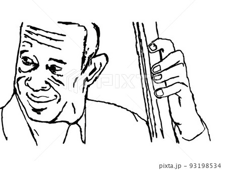 ジャズ、線画、ベース 93198534