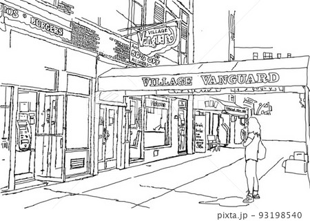 ジャズクラブ、線画、ヴィレッジヴァンガード 93198540