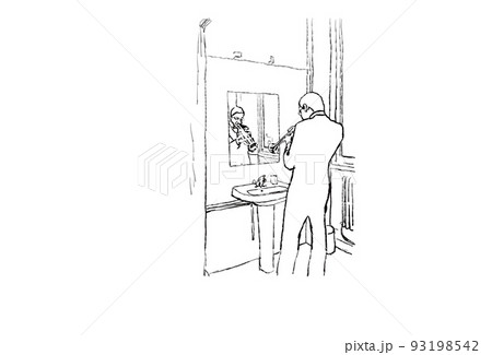 ジャズ、線画、トランペット 93198542