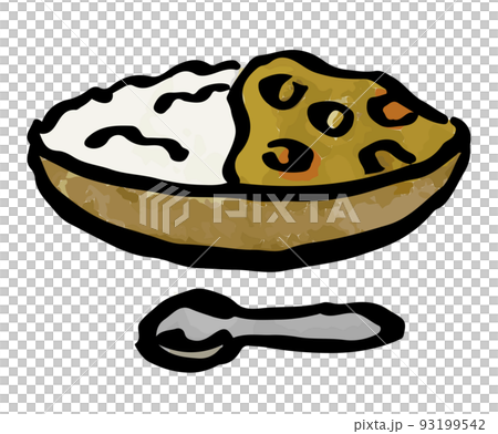 筆で描いたカレーのイラスト 筆で描いたカレーのイラスト 93199542