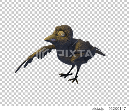 あきれた表情のカラスの3Dイラスト あきれた表情のカラスの3Dイラスト 93200147