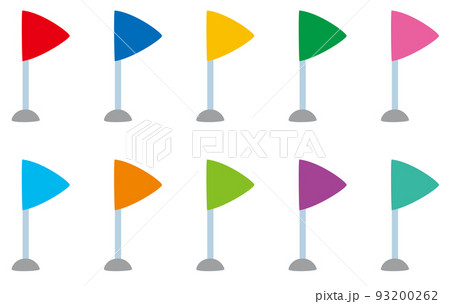 シンプルでカラフルな等賞旗のアイコン／無地 93200262