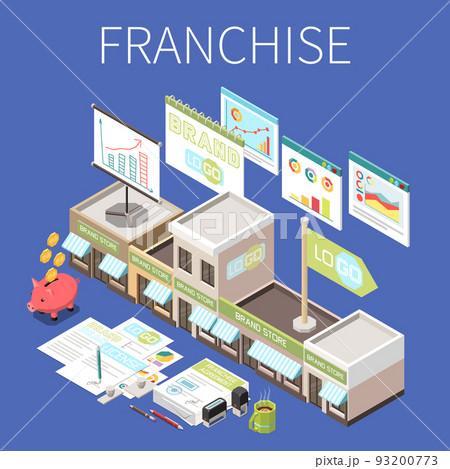 Franchise Isometric Background Franchise Isometric Background 93200773