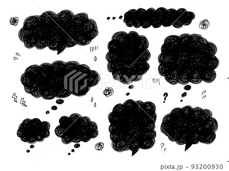 もやもやした色んな吹き出しセット 93200930