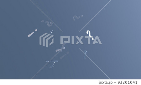 A background of question mark signs and symbols to illustrate learning, education, testing, quizzing, creativity and imagination. 3D rendering 93201041