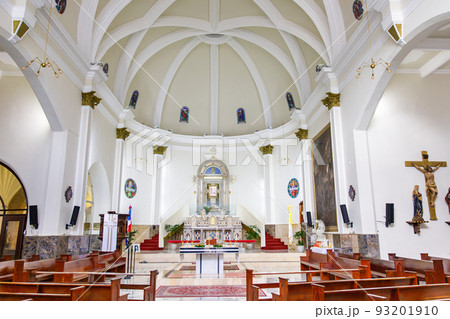 30.06.2022 SANTO DOMINGO, DOMINICAN REPUBLIC The interior of a Catholic church. 93201910