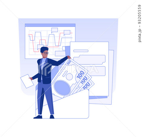 Funding rounds isolated concept vector illustration. Group of business partners deals with funding rounds, startup project support, financial strategy, raising money vector concept. 93205559