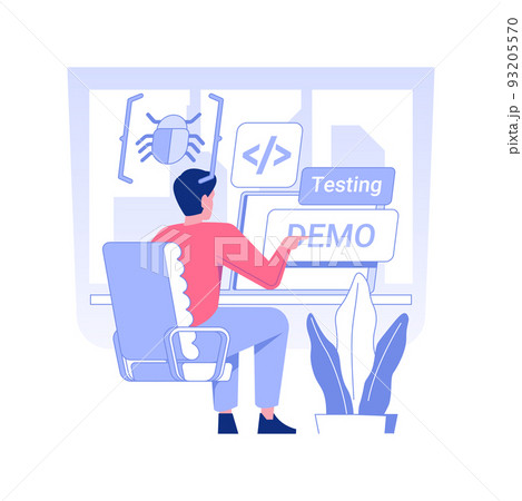 Beta testing isolated concept vector illustration. Professional QA engineer testing demo version of software, IT company worker, app development, quality assurance industry vector concept. Beta testing isolated concept vector illustration. Professional QA engineer testing demo version of software, IT company worker, app development, quality assurance industry vector concept. 93205570