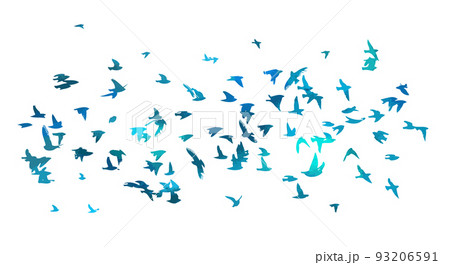 Bird watercolor. A flock of blue birds. Mixed media. Vector illustration Bird watercolor. A flock of blue birds. Mixed media. Vector illustration 93206591