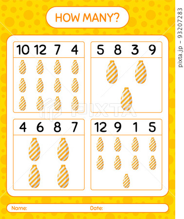 How many counting game with christmas ornament. worksheet for preschool kids, kids activity sheet 93207283