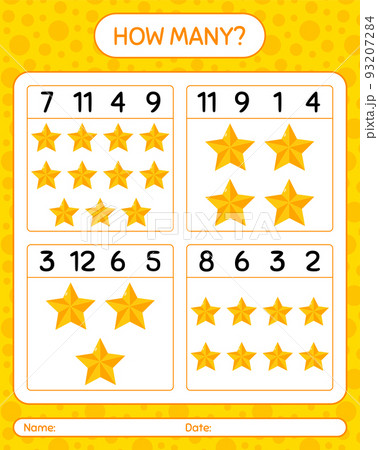 How many counting game with christmas ornament. worksheet for preschool kids, kids activity sheet 93207284