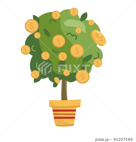 money tree, concept illustration of business growth and investment. Vector illustration 93207589