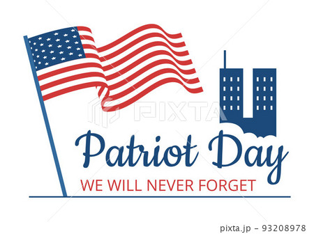 Patriot Day USA Celebration Hand Drawn Cartoon Flat Illustration with American Flag and National Remembers on Vector Background Design Patriot Day USA Celebration Hand Drawn Cartoon Flat Illustration with American Flag and National Remembers on Vector Background Design 93208978