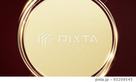 金色の円と赤い背景 金色の円と赤い背景 93209545