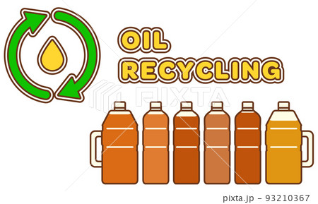 廃食油のリサイクルを勧めるロゴイラストのイラスト素材