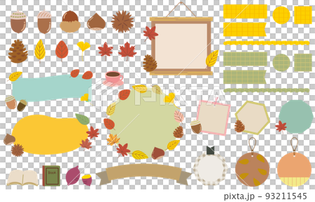 秋　フレーム・見出し・アイコン・イラスト 93211545