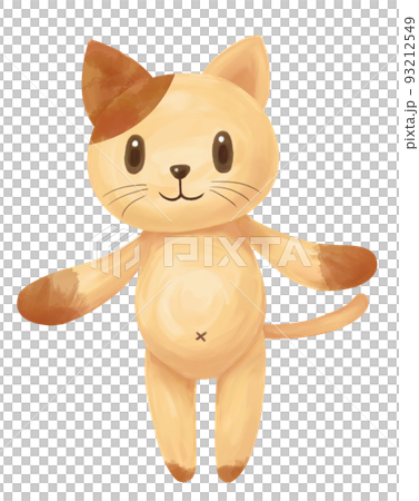 手描きの茶色の猫のキャラクターのイラスト素材 [93212549] - PIXTA