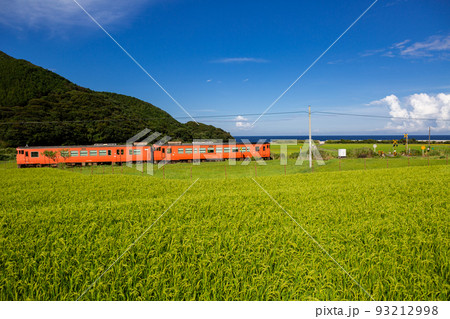 山陰本線本郷踏切と棚田の風景 山口県下関市豊浦町 山陰本線本郷踏切と棚田の風景 山口県下関市豊浦町 93212998