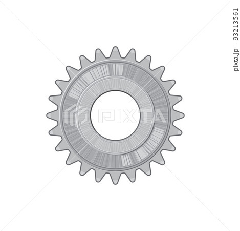 Cogwheel vehicle detail isolated gear mechanism realistic icon. Vector rotating mechanism, mechanical toothed wheel of car. Spare part, toothed cog wheel round machinery equipment, symbol of teamwork 93213561