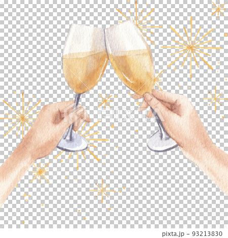 Wine party icon watercolor png 93213830