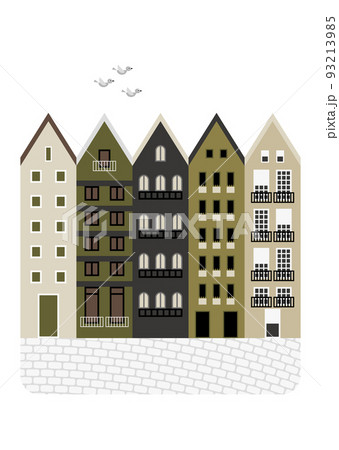 ヨーロッパの冬の街並みイラスト 93213985