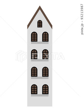 薄灰色のヨーロッパ風の建物イラスト 93213987