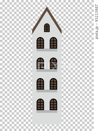 薄灰色のヨーロッパ風の建物イラスト 93213987