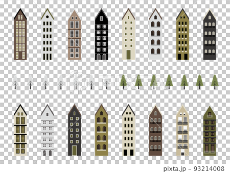 ヨーロッパ風の建物のイラスト 93214008