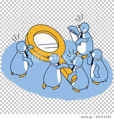 Isometric illustration of a team correctly analyzing the main target 93214585