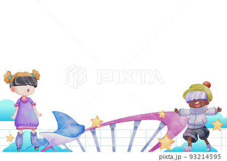 Metaverse character frame watercolor png 93214595
