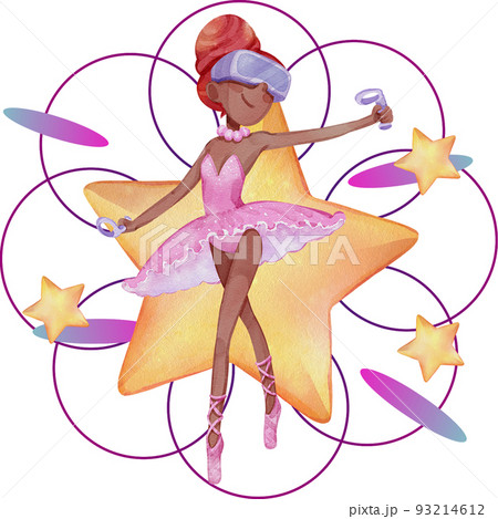 Metaverse character and decor watercolor png 93214612