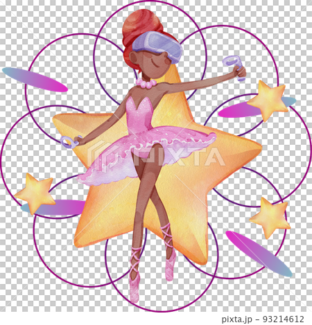 Metaverse character and decor watercolor png 93214612