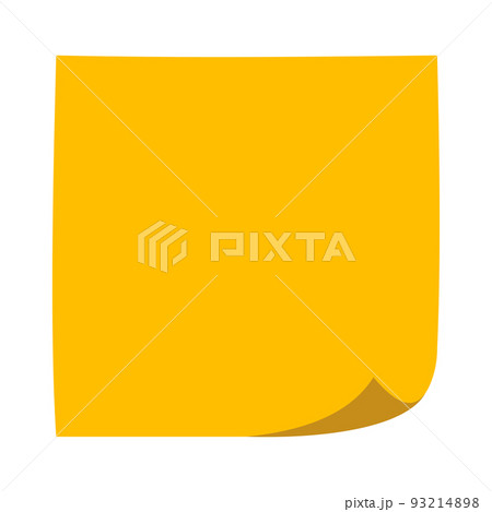 Note paper sticker message pad, curled corner, sticky note paper 93214898