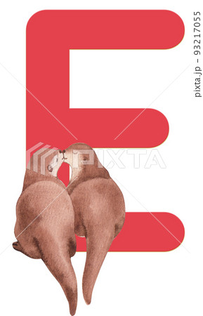Animal love huf alphabet A-Z watercolor png 93217055