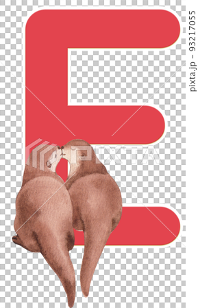 Animal love huf alphabet A-Z watercolor png 93217055