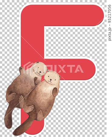 Animal love huf alphabet A-Z watercolor png 93217056