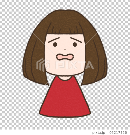 Embarrassed face girl - Stock Illustration [93217526] - PIXTA