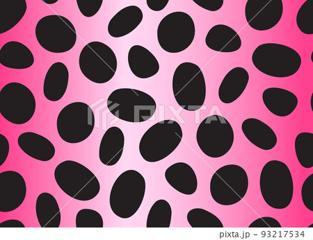 Dalmatian pink seamless pattern. Black uneven spots animal print. Abstract background with black circles. Vector background. Vector illustration Dalmatian pink seamless pattern. Black uneven spots animal print. Abstract background with black circles. Vector background. Vector illustration 93217534