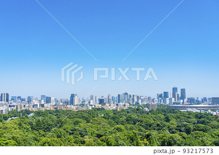 【東京都】新宿から見える新宿御苑と都市風景 【東京都】新宿から見える新宿御苑と都市風景 93217573
