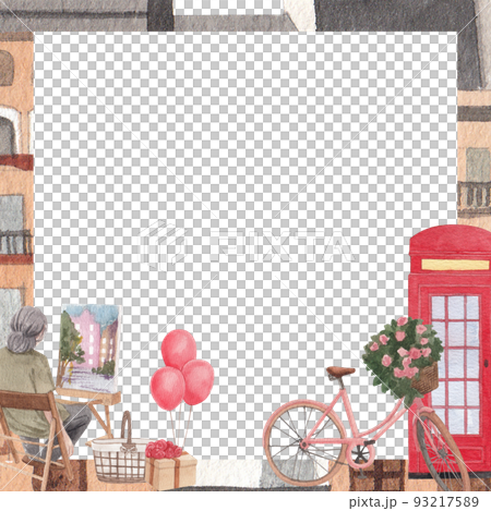 Love in paris frame watercolor png 93217589