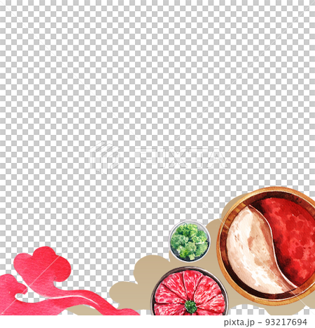 Chinese hot pot frame watercolor png Chinese hot pot frame watercolor png 93217694