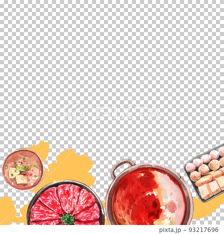 Chinese hot pot frame watercolor png Chinese hot pot frame watercolor png 93217696